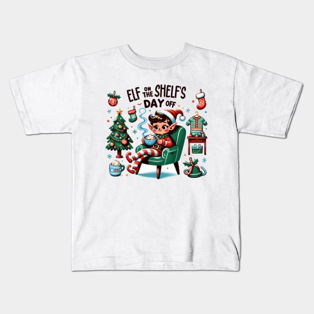 Elf on the shelf's Day off Kids T-Shirt by MZeeDesigns